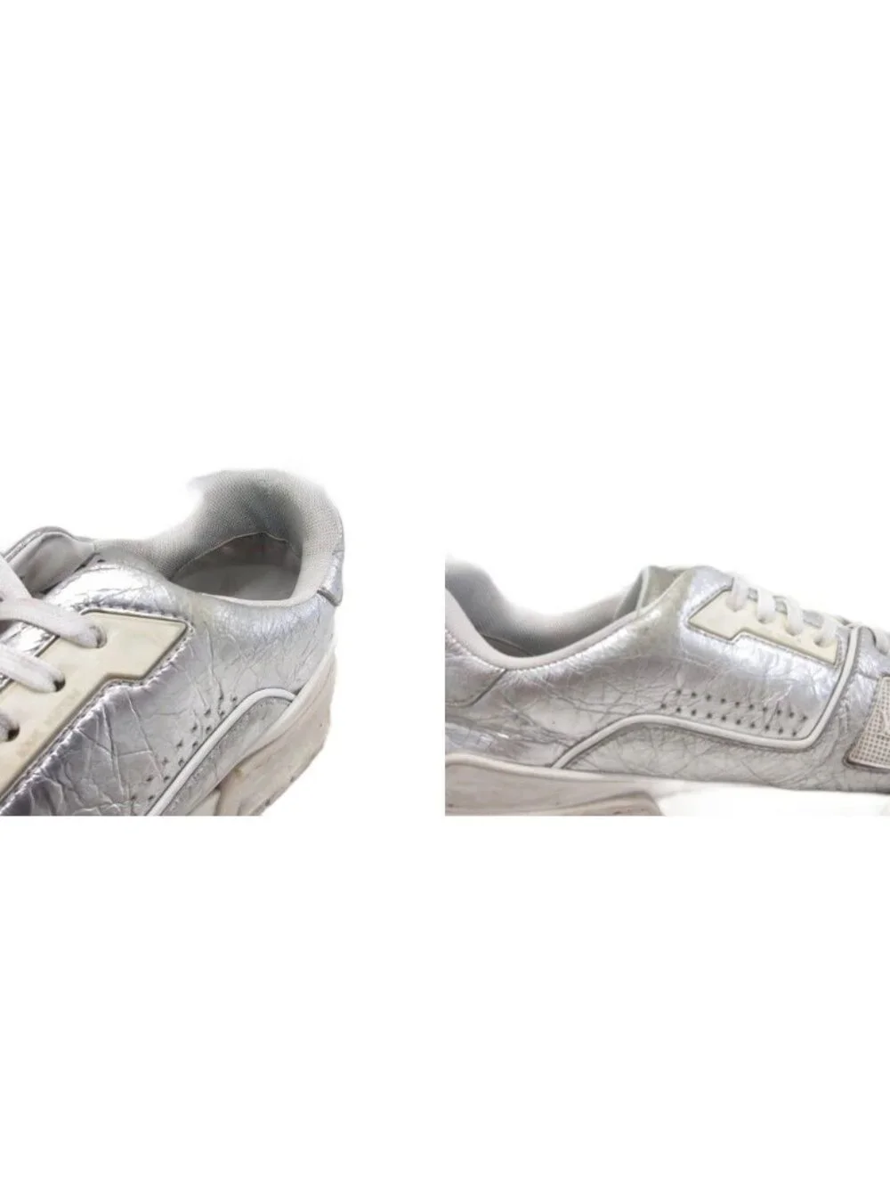Louis Vuitton LV Trainer Line LV Logo Sneakers Low Cut Shoes Leather Metallic 8